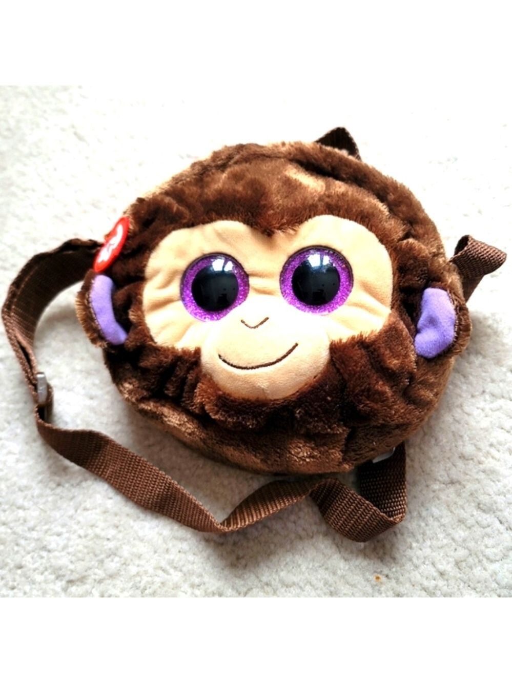 Ty Beanie Babies Gear Coconut the Monkey Furry Shoulder Bag